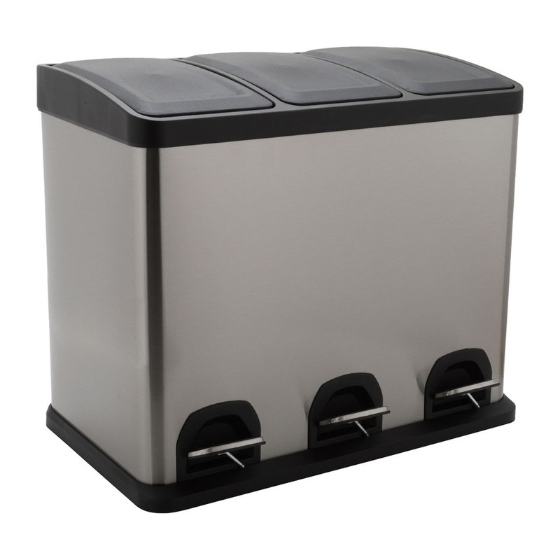 Pedaalemmer 3 vakken - 3x8 liter 
