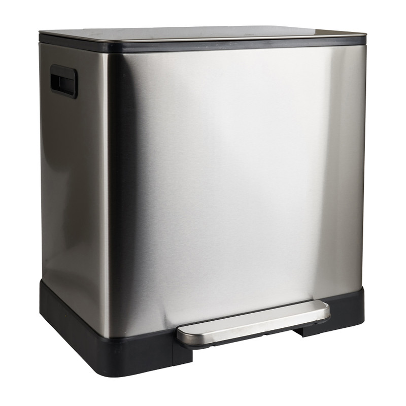 Pedaalemmer - zilverkleurig - 2x20 liter