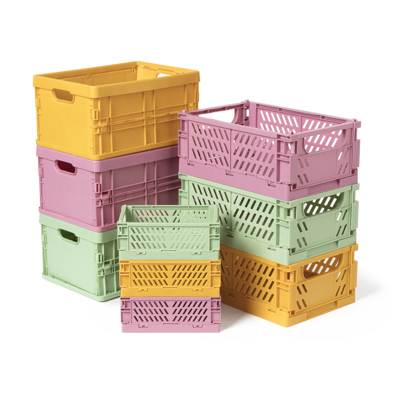 Vouwkrat mini - geel - 14.2x9.4x5.3 cm 