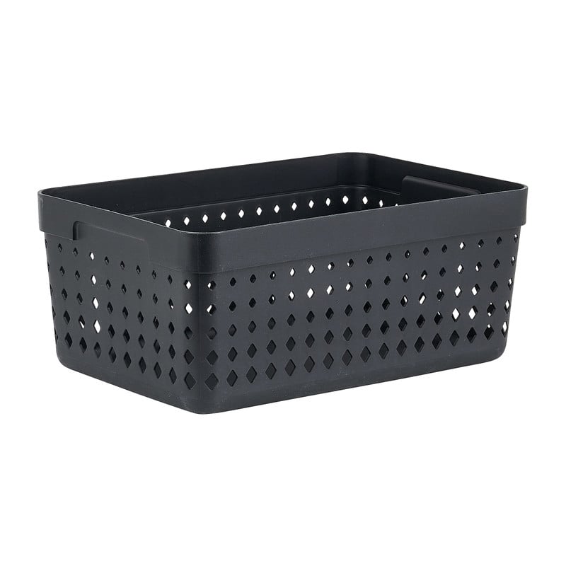 Opbergbak - XL - zwart - 23.8x15.8x10 cm