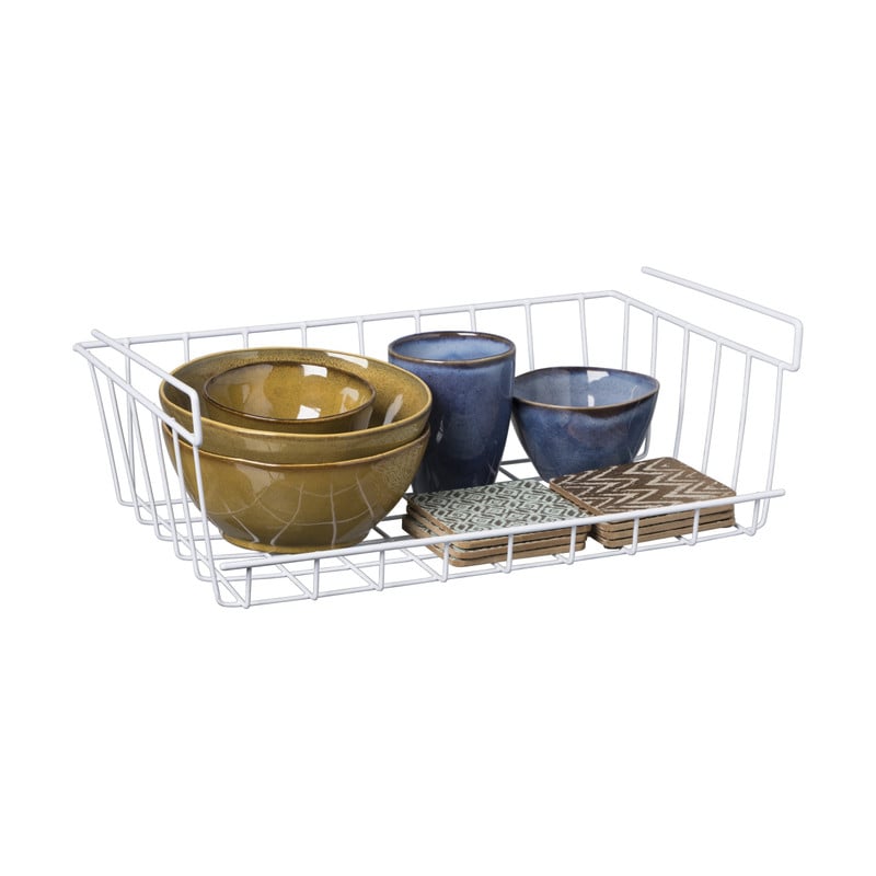 Hangmand voor onder plank - wit - 42.5x28x15 cm