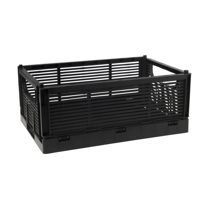 Vouwkrat zwart - set van 2 - 10x25x16.5 cm