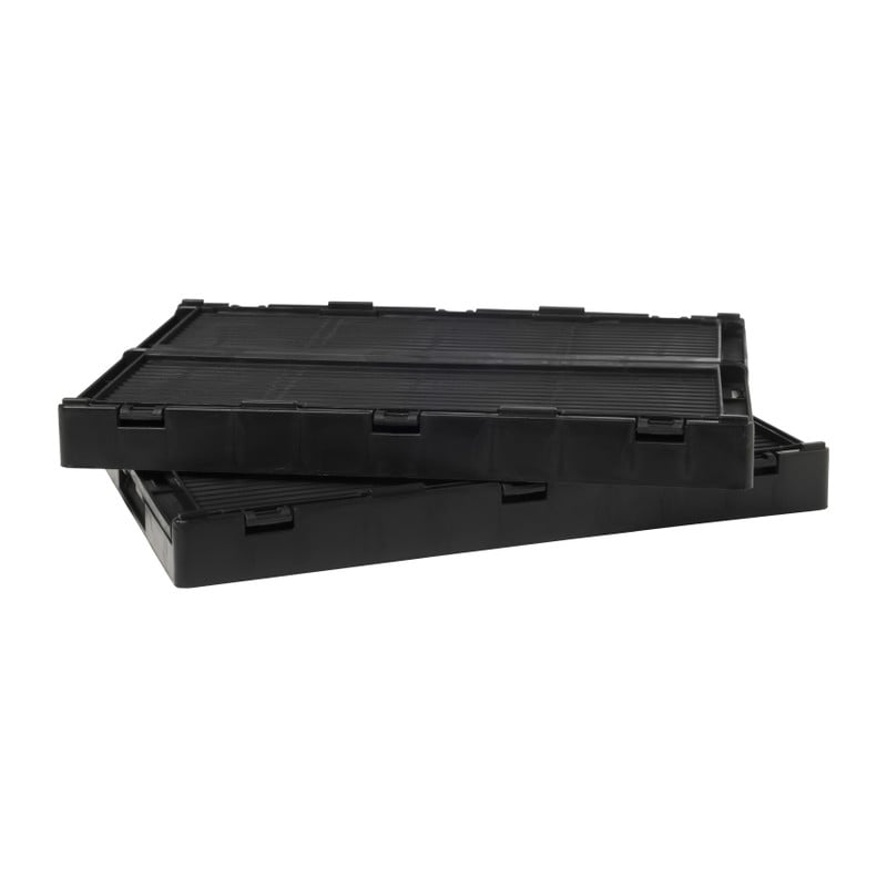 Vouwkrat zwart - set van 2 - 10x25x16.5 cm