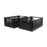 Vouwkrat zwart - set van 2 - 10x25x16.5 cm
