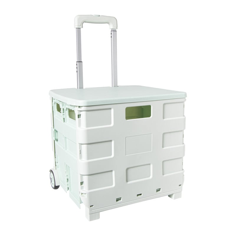 Inklapbare boodschappentrolley - groen - 38x37x33 cm
