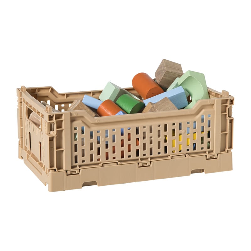 Vouwkrat middel - beige - 10.5x27x17 cm