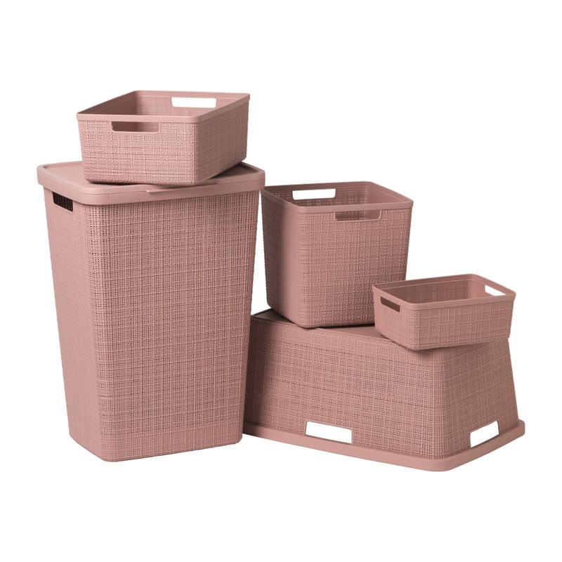 Curver jute opbergmand M - 12 liter - roze