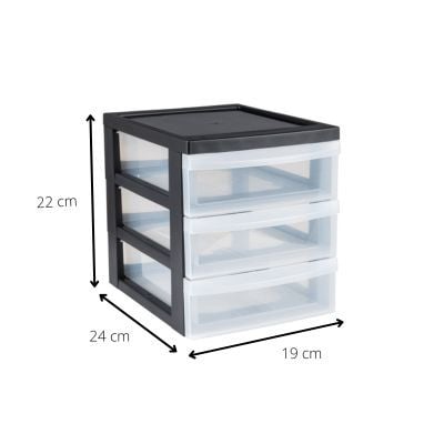 Iris ladesysteem A5 - 3 lades - zwart - 26x22x19 cm