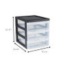 Iris ladesysteem A5 - 3 lades - zwart - 26x22x19 cm