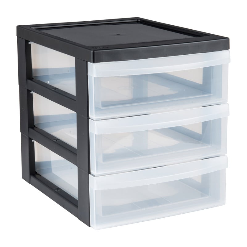 Iris ladesysteem A4 - 3 lades - zwart - 35.5x26x25.5 cm