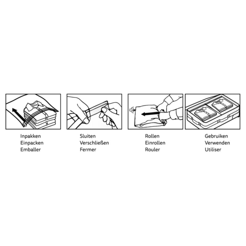 Travel compression bags - transparant - set van 3