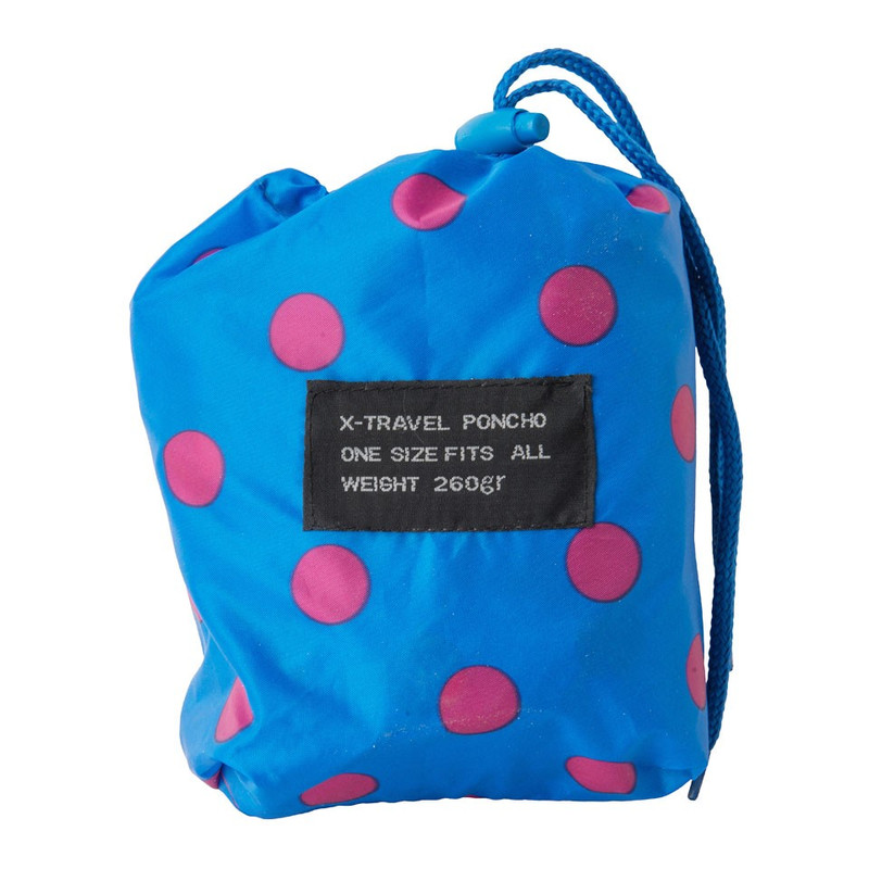 Travel poncho dots - blauw oud
