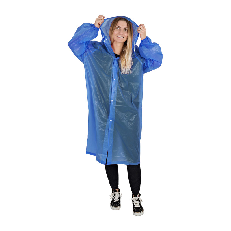 Festival poncho  regenjas - blauw - one size