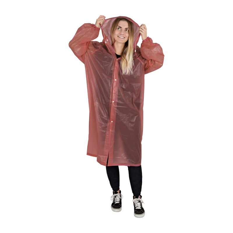 Festival poncho regenjas - rood - one size