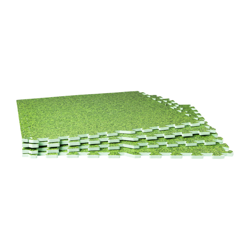 Vloermat tegels - grasprint - 61x61 cm