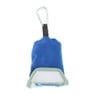 Travel-/sporthanddoek met karabijnhaak - 40x30 cm - blauw