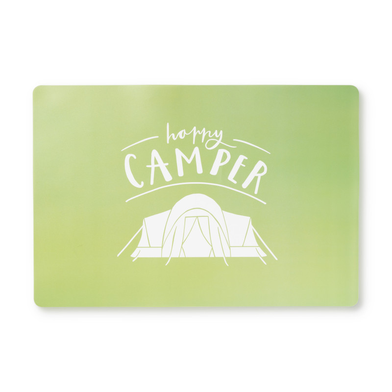 Placemat happy camper - groen - 42x29.5 cm