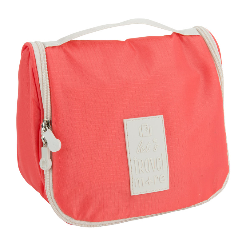Toilettas met haak - rood - 22x13x19 cm