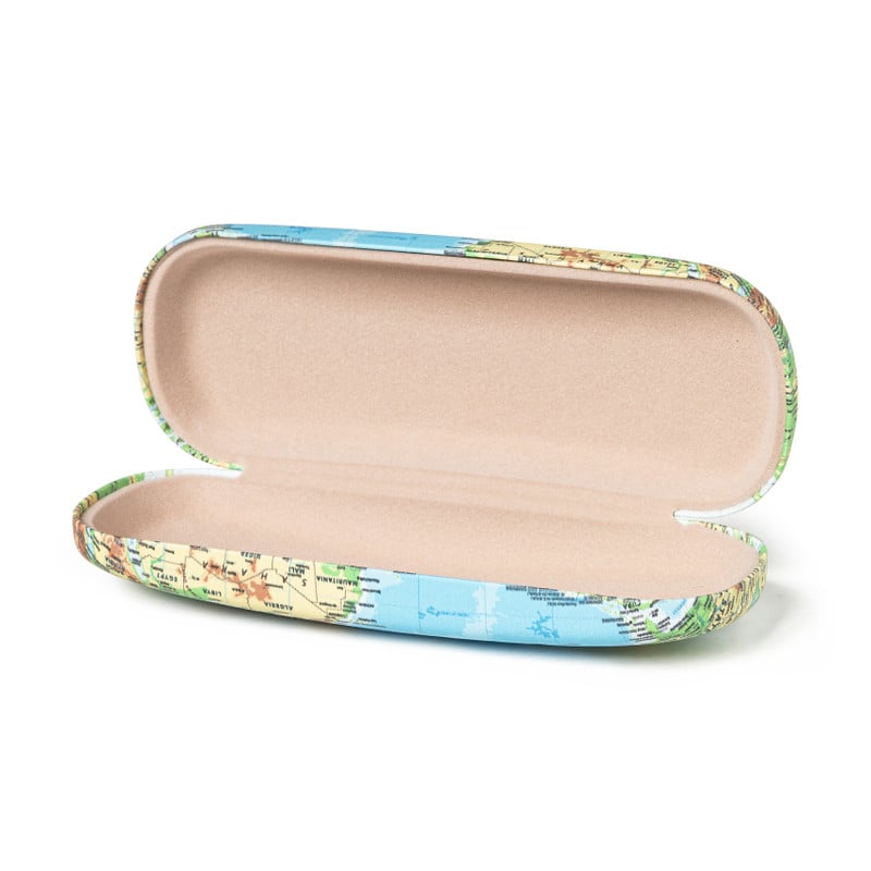 Zonnebril cover - wereldkaart - 16x6x4 cm