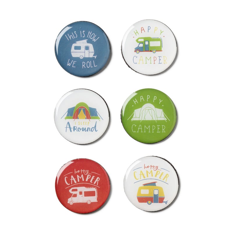 Magneten happy camper - set van 6