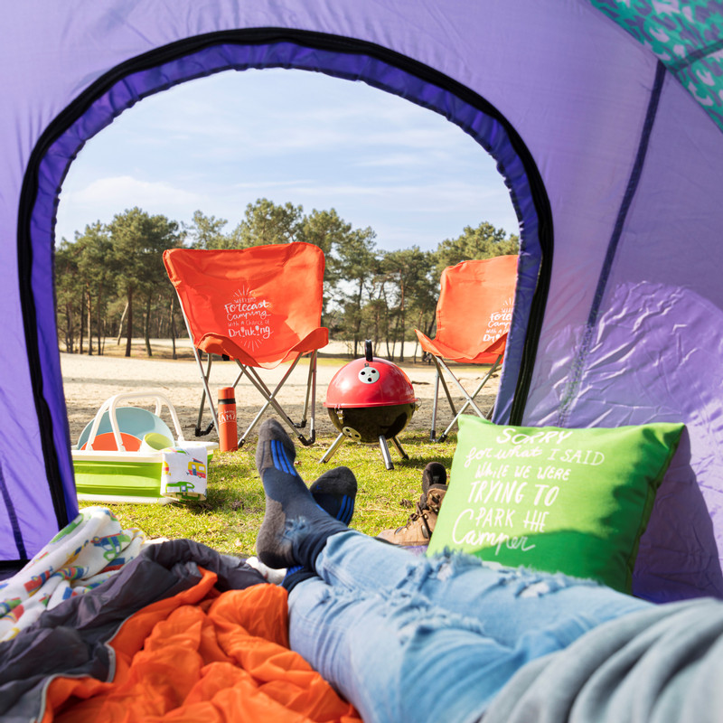 Campingstoel - rood - 72x60x80 cm