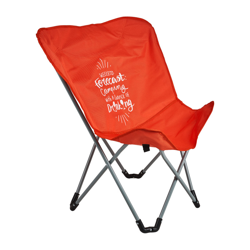 Campingstoel - rood - 72x60x80 cm