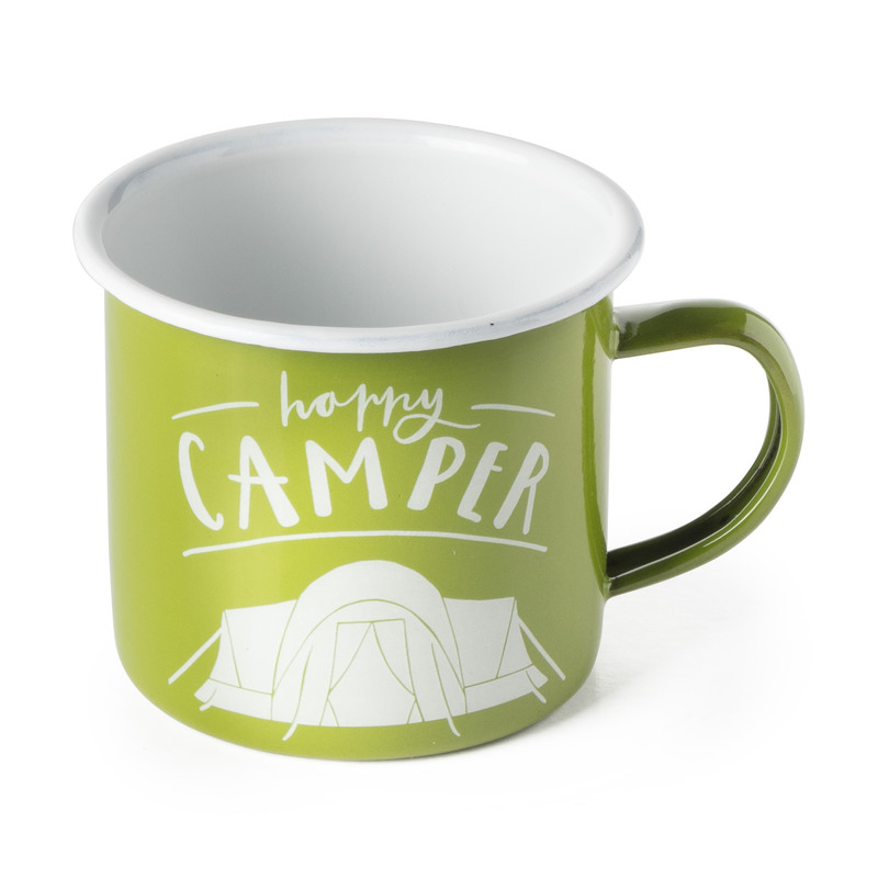 Beker happy camper - groen - 350 ml 