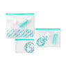 Transparante travel bags - wit/blauw - set van 3