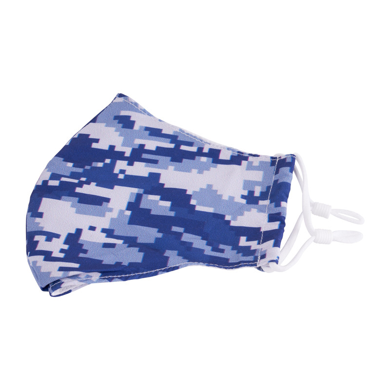 Mondkapje print blokjes - blauw