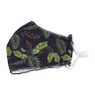 Mondkapje print leaves - zwart