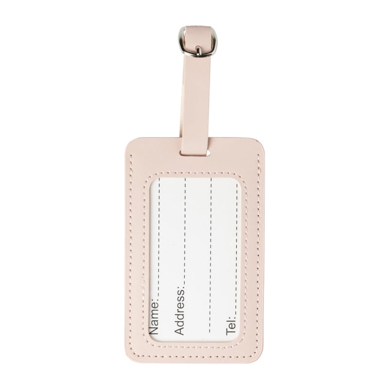 Bagagelabel - roze - 10.5x6.5x0.2 cm