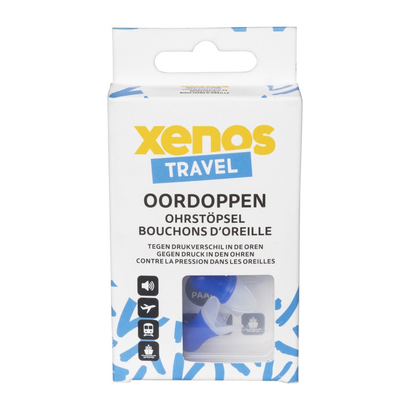 Reis oordopjes - wit/blauw 
