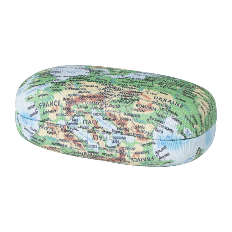 Case muziekoortjes wereldkaart - multikleur - 8.5x4.8x3.3 cm