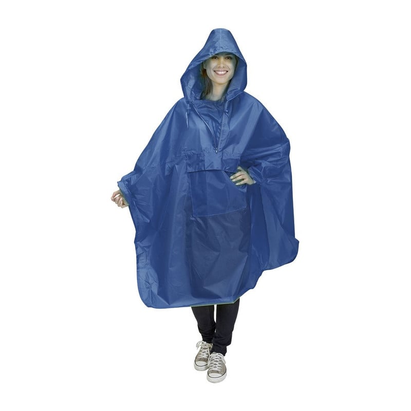 Travel poncho blauw