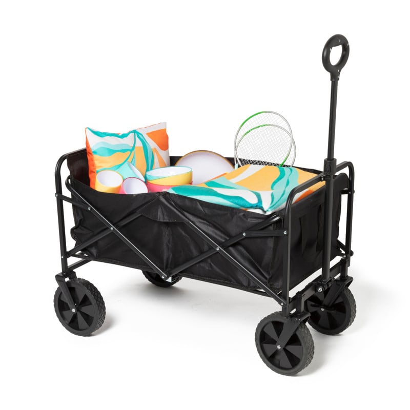 Opvouwbare bolderkar - zwart - 103x54x108 cm 