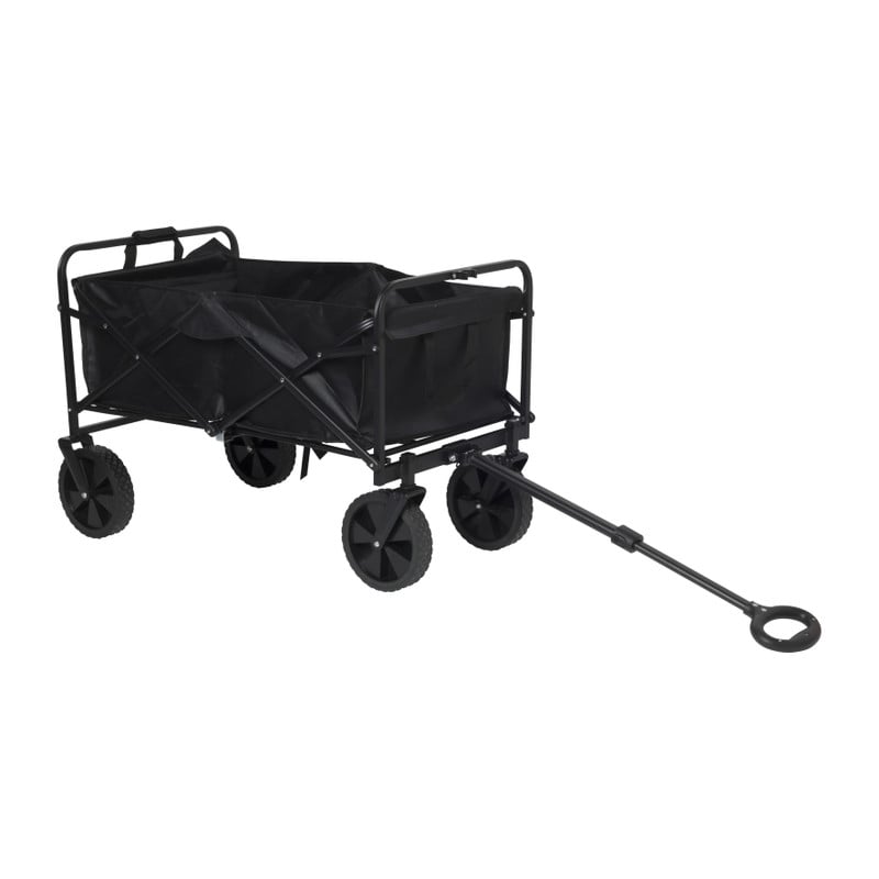 Opvouwbare bolderkar - zwart - 103x54x108 cm 