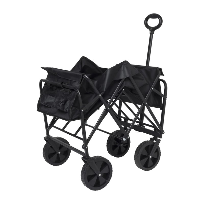 Opvouwbare bolderkar - zwart - 103x54x108 cm 