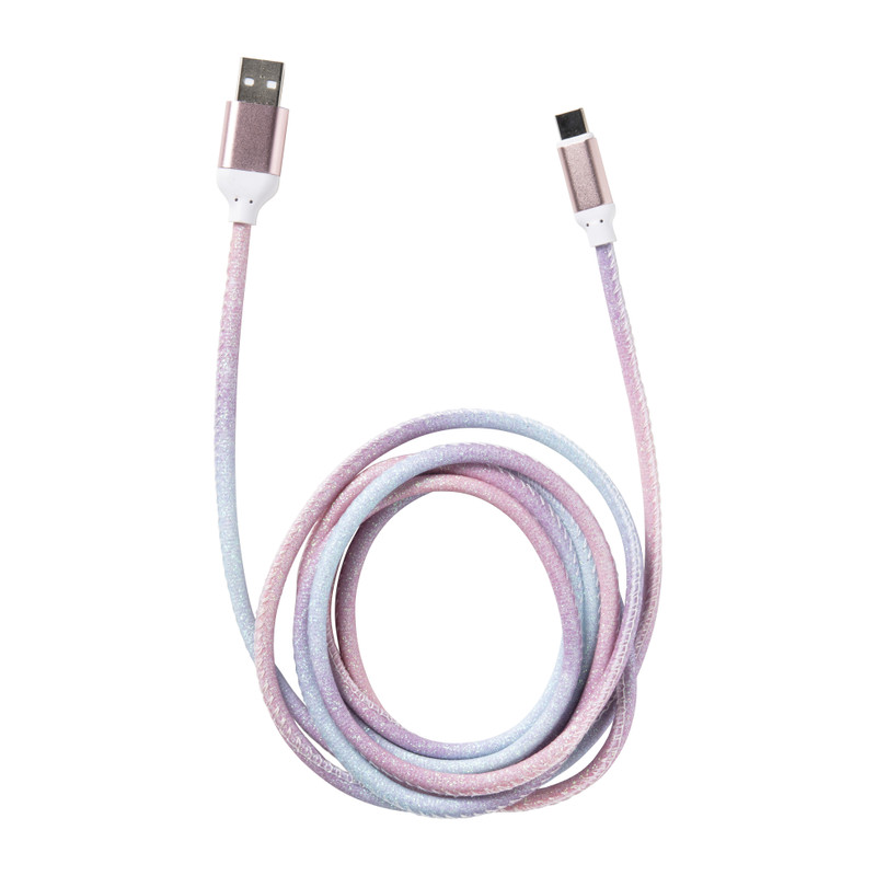 Oplaadkabel USB naar USB-C - 2 meter - regenboog
