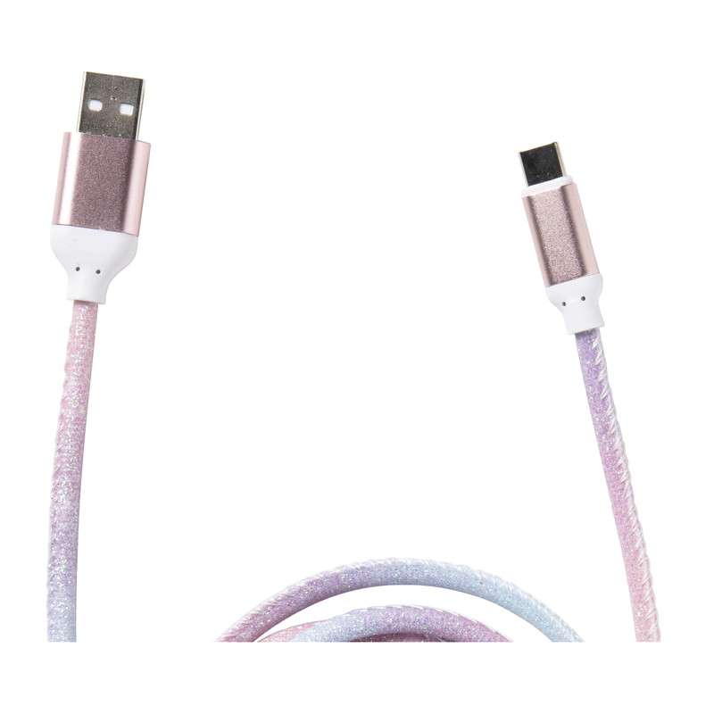 Oplaadkabel USB naar USB-C - 2 meter - regenboog