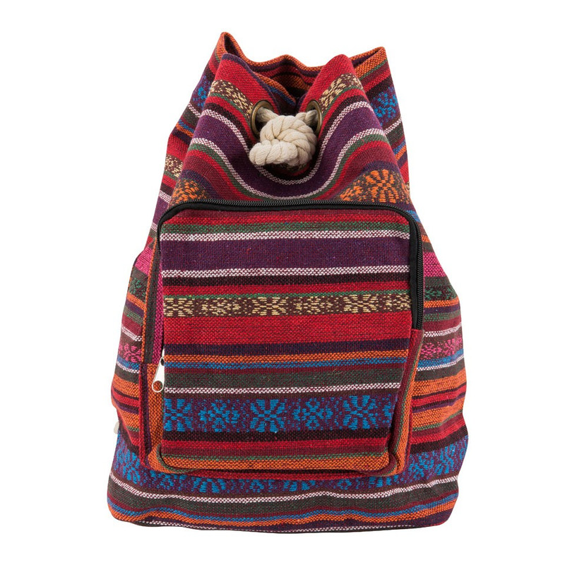 Rugzak canvas met koord - multicolor