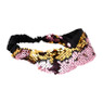 Haarband pailletten - roze/goud