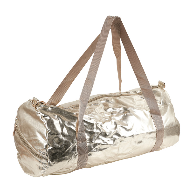 Weekendtas opvouwbaar - goudkleurig - 50x25 cm