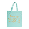 Shopper - groen/roze - 36x40 cm