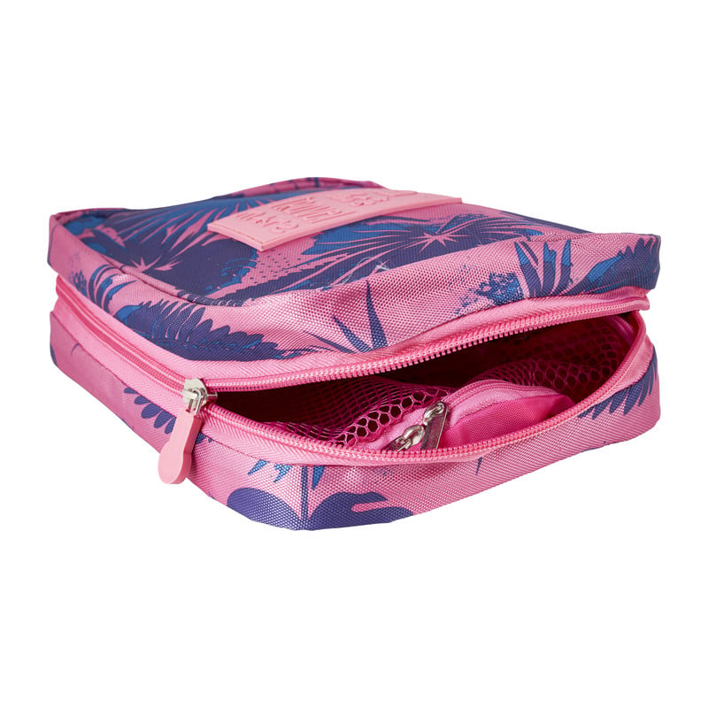 Toilettas met haak - roze - 20x15x6 cm