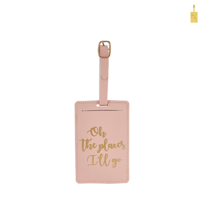 Bagagelabel - roze/geel - diverse varianten