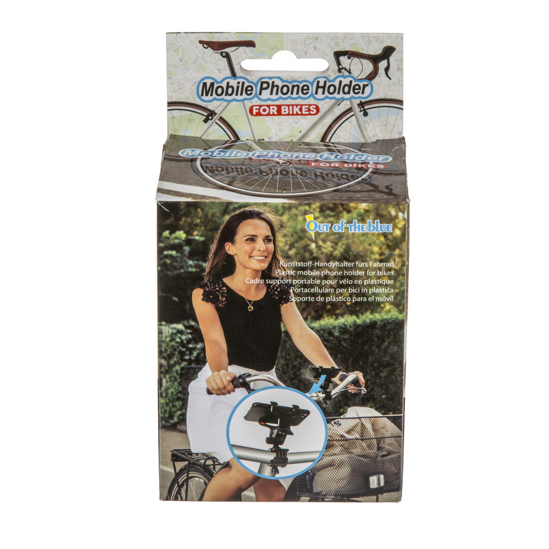 Telefoonhouder fiets - zwart - 6.5x8x14 cm