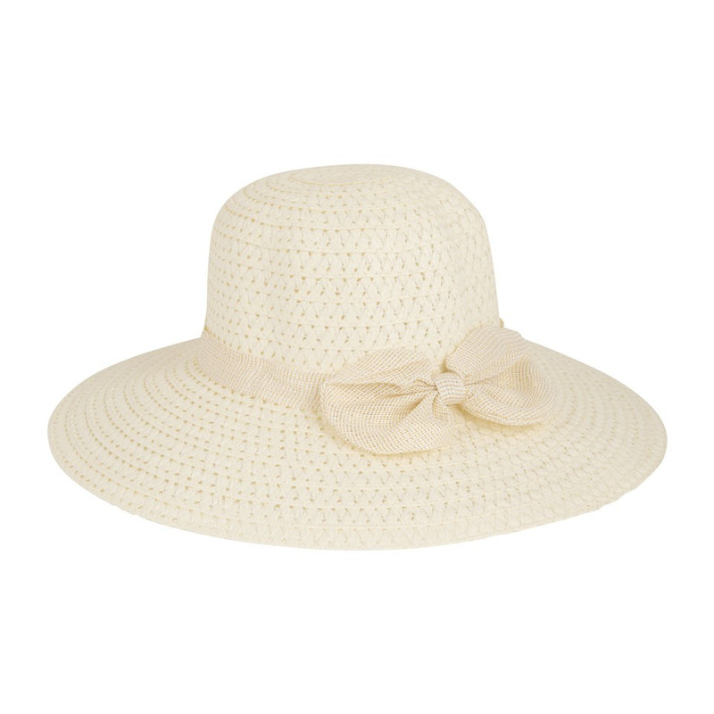 Dameshoedje met strik creme 