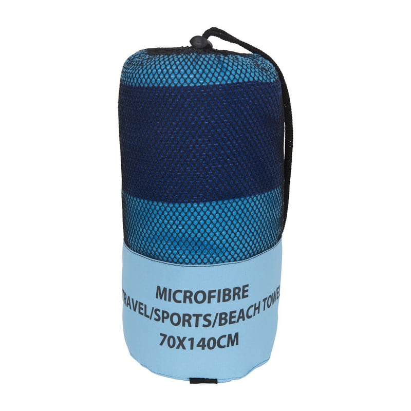 Travel/sport/strandhanddoek - 70x140 cm - blauw