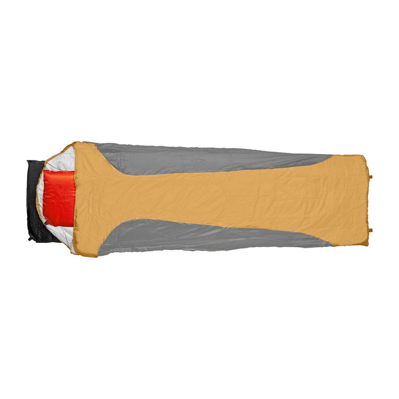 Slaapzak microfiber - 200x70 cm - zwart/oranje