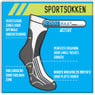 Coolmax sportsokken 43/46 - wit/grijs - 2 paar
